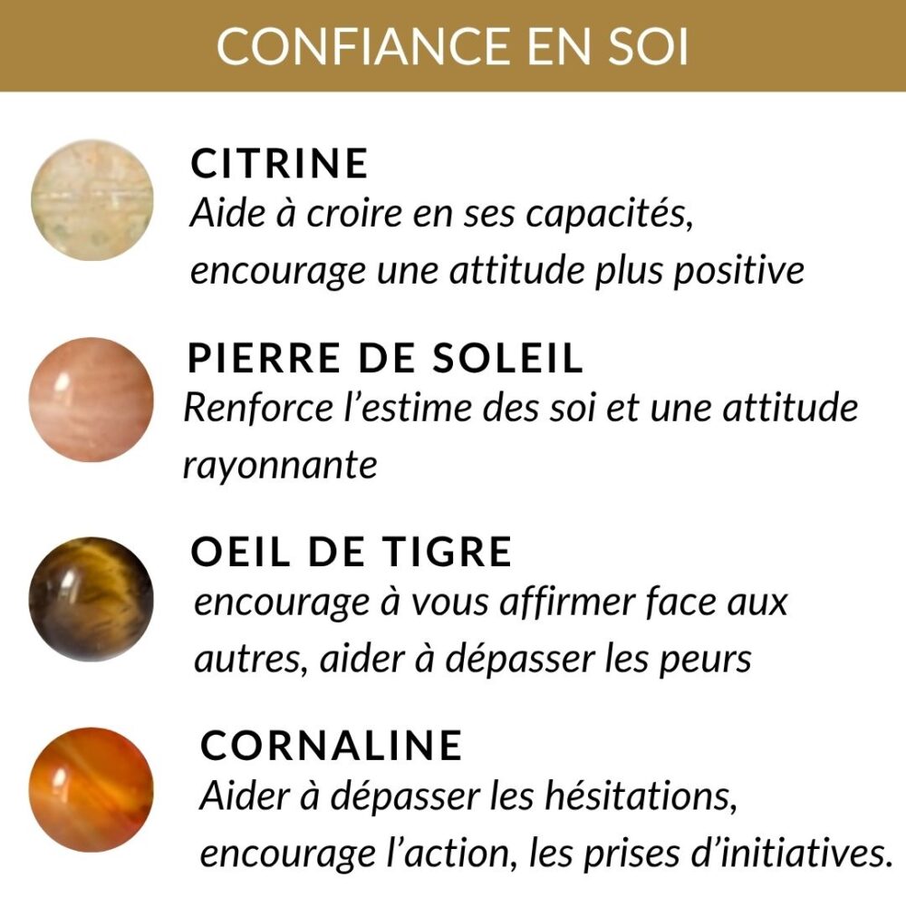 pierres confiance en soi bienfaits assurance estime de soi motivation affirmation de soi confiance personnelle