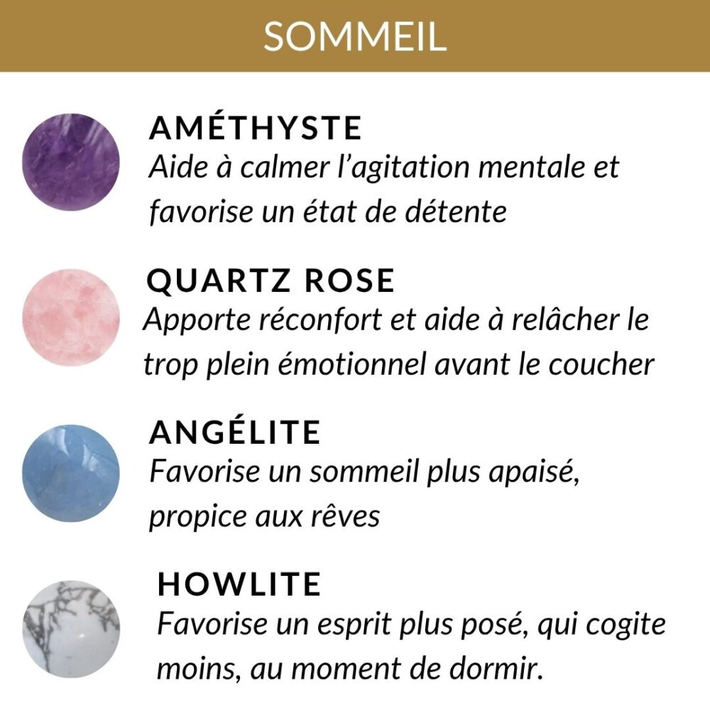 pierres sommeil bienfaits endormissement calme mental relaxation nuits paisibles sommeil profond