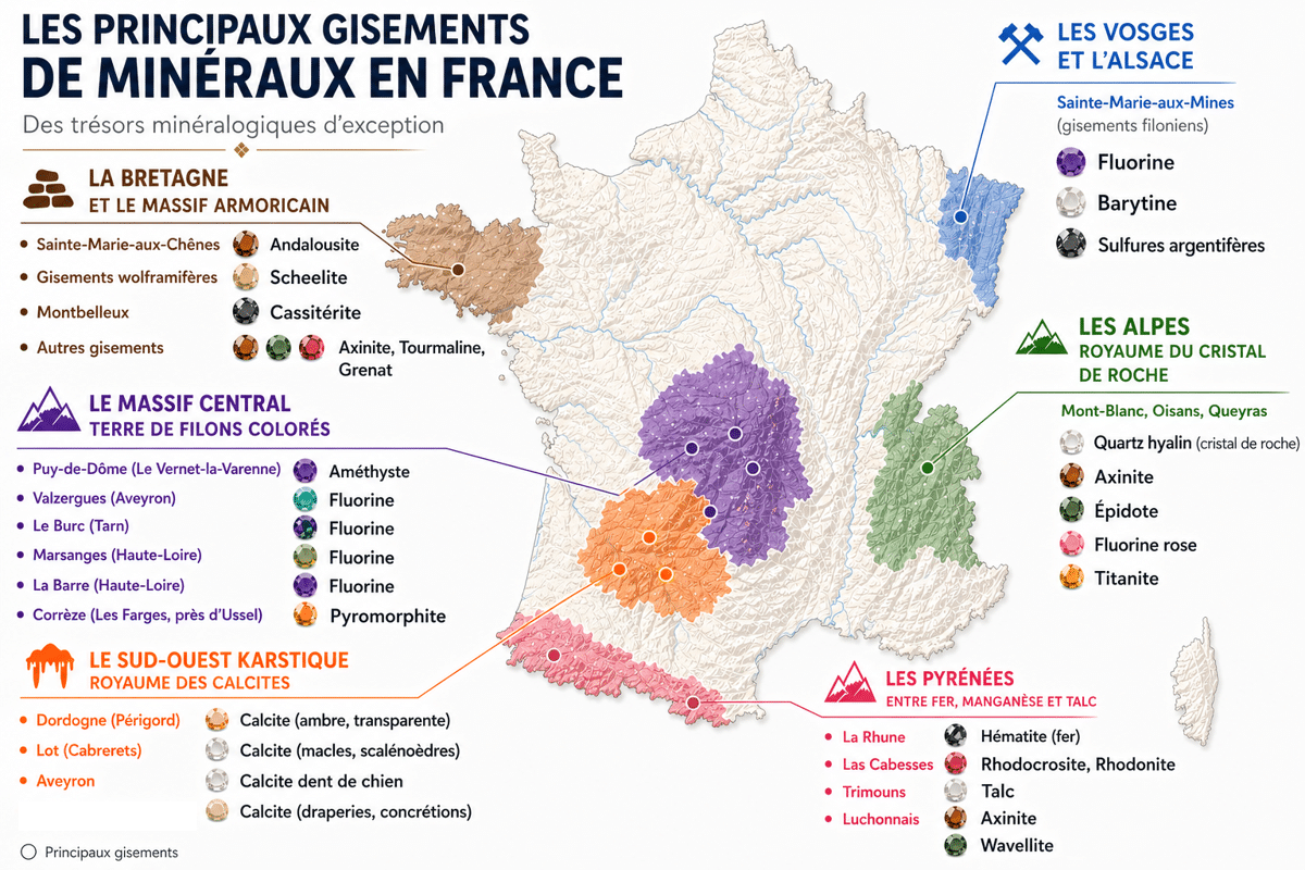 gisements des minéraux de france région