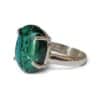 Bague argent 925 chrysocolle qualité AA sertissage griffes vue profil