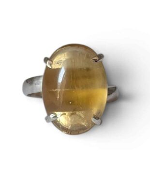 Bague argent 925 citrine naturelle abondance et confiance en soi