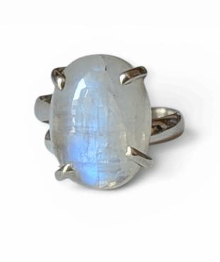 bague-argent-925-pierre de lune blanche-vue-face