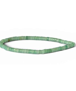 Acheter un bracelet Heishi en aventurine naturelle, une pierre reconnue en lithothérapie pour attirer la chance, l'optimisme et favoriser les nouveaux départs.