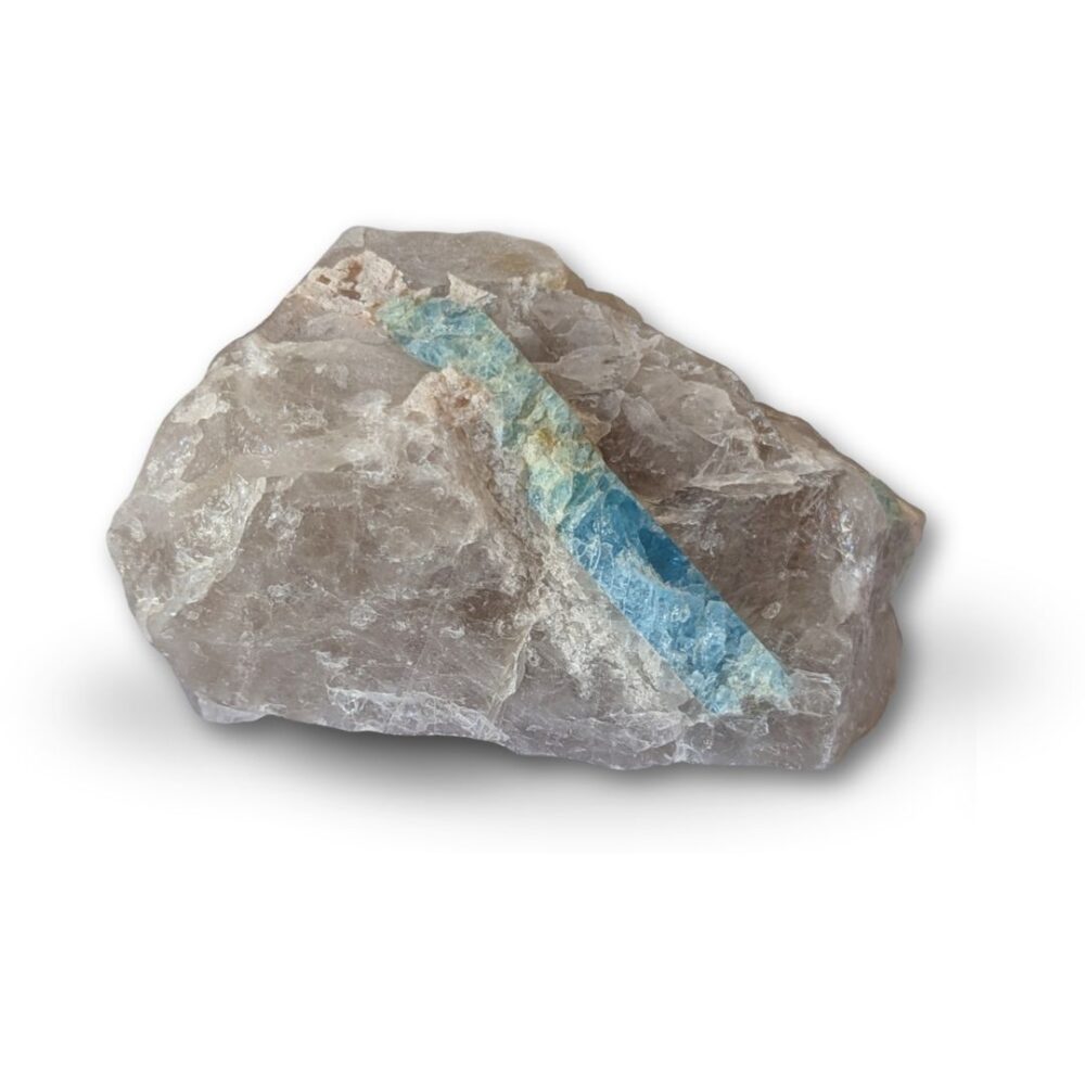 Aigue marine sur quartz 264g