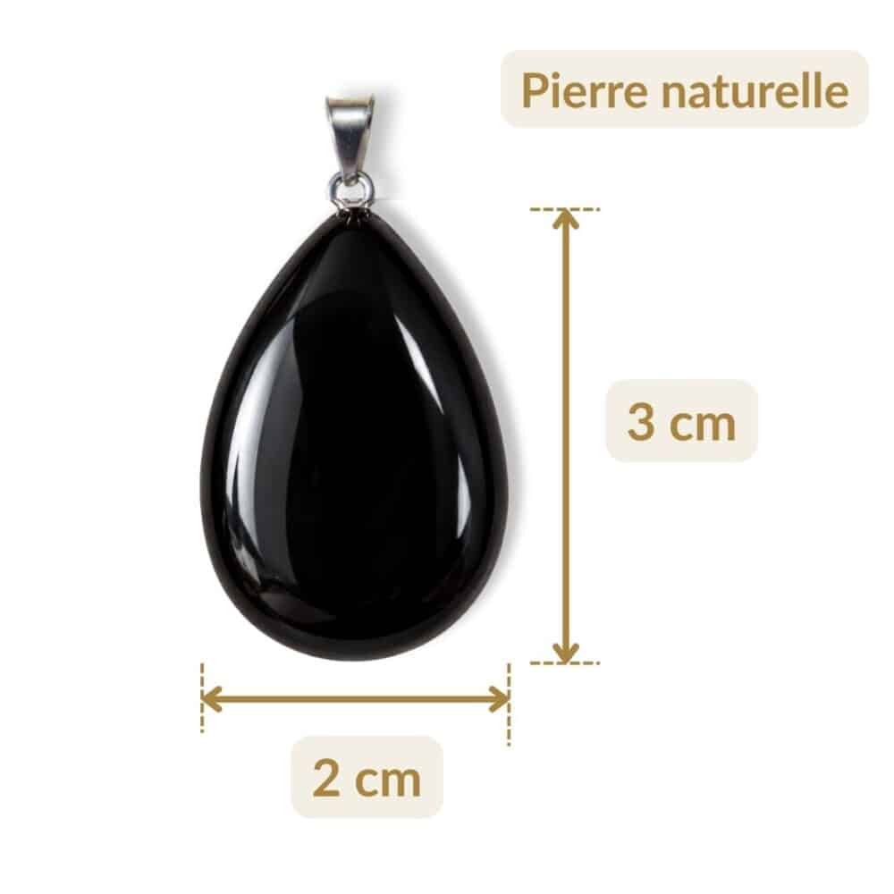 pendentif obsidienne dimensions 3 cm 2 cm