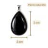 pendentif obsidienne dimensions 3 cm 2 cm
