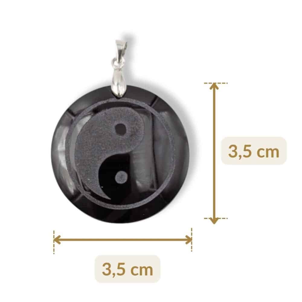 pendentif yin yang obsidienne dimensions 3,5 cm