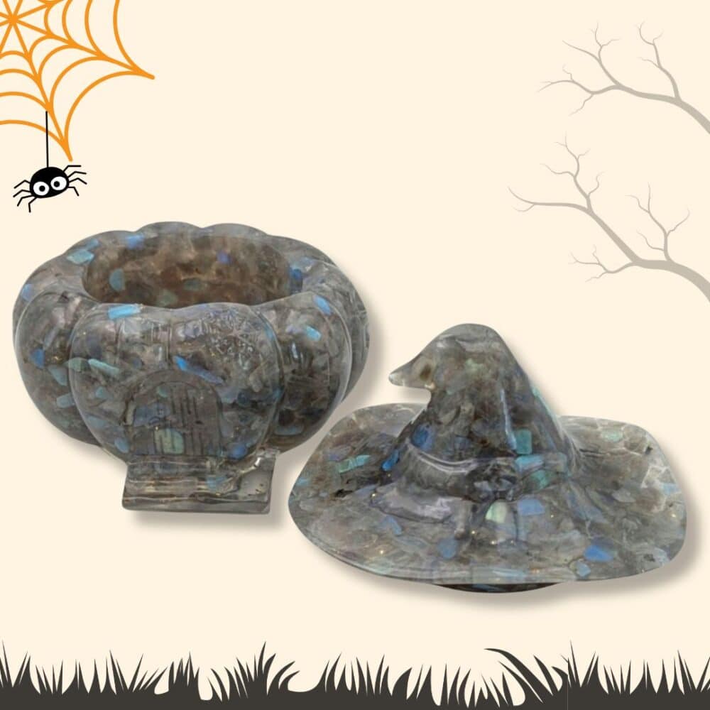 boîte citrouille labradorite