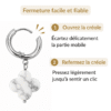 Ouverture et fermeture de la créole des boucles d’oreilles trèfle en howlite